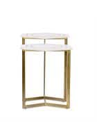 @home by Nilkamal Cadmus Marble Top Nesting Table, Gold