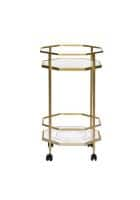 @home by Nilkamal Callie Marble Serving Cart, Gold