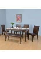 @home by Nilkamal Camilla 1+4+Bench Dining Set (Dark Walnut)