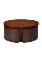 @home by Nilkamal Cassidy Solid Wood Center Table (Antique Brown)