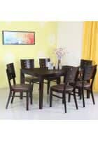 @home by Nilkamal Fern 6 Seater Dining Set (Erin Brown)