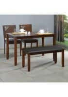 @home by Nilkamal Floret 1 + 2 + Bench Dining Set (Walnut)