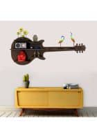 @home by Nilkamal Guitar Engineered Wood Wall Shelf with Back Light, Walnut