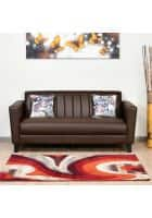 @home by Nilkamal Joy 3 Seater Fabric Sofa (Chocolate Brown)