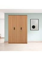 @home by Nilkamal Milford Engineered Wood 3 Door Without Mirror Wardrobe (Urban Teak)