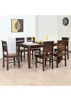 @home by Nilkamal Rio Solid Wood 6 Seater Dining Set (Country Light)