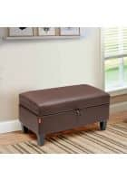 @home by Nilkamal Russ Big Ottoman with Storage (Dark Brown)