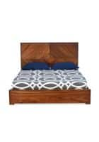 @home by Nilkamal Victory Solid Wood Queen Bed without Storage (Brown)