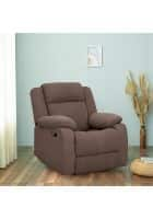 Duroflex Avalon E - Motorized Electric Powered Single Seater Fabric Recliner with USB Port (Saddle Brown)