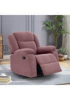 Duroflex Avalon Rocking and Revolving Single Seater Fabric Manual Recliner (Dusky Pink)