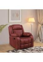 Duroflex Avalon Rocking and Revolving Single Seater Suede Fabric Recliner (Crimson Red)