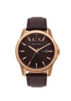 Armani Exchange Brown Dial Leather Analog Watch for Men (AX1740)