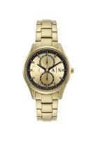 Armani Exchange Gold Dial Stainless Steel Chronograph Analog Watch for Men (AX1866)