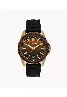 Armani Exchange Three-Hand Date Brown Dial Silicon Analog Watch for Men (AX1954)