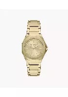 Armani Exchange Gold Dial Three-Hand Two-Tone Stainless Steel Analog Watch for Women (AX4608)