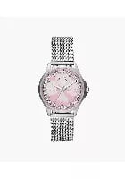 Armani Exchange Pink Dial Three-Hand Stainless Steel Analog Watch for Women (AX5273)