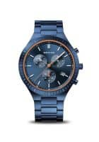 Bering 11743-797 Titanium Chronograph Blue Dial Analog Watch for Men