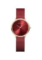 Bering 15729-363 Ultra Slim Red Dial Analog Watch for Women