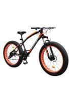 Bikker Fat Tyre Black and Orange Cycle for Men with Dual Disc Brake