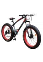 Bikker Fat Tyre Grey and RED Cycle for Men with Dual Disc Brake