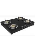 Bosch Manual Ignition Glass Top 4 Burner Gas Stove (Black, Manual) PNP0E6V10I