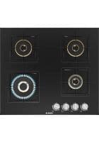 BOSCH Series 4 60 cm Tempered glass 4 Burner Automatic Gas Hob Black (PNH6B6F10I)