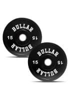 Bullar Olympic Black Bumper Plates, Rubber Coated Spare Weight Plates 15 Kg Set (Black)