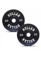 Bullar Olympic Black Bumper Plates, Rubber Coated Spare Weight Plates 20 Kg Set (Black)