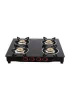 Butterfly Quadro Brass Black Glass Gas Stove (BUTTERFLYQUADRO4B)