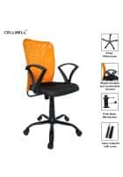 Cellbell Callisto C83 Mesh office Chair, Orange, Set of 2