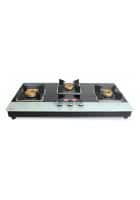 Carysil CT-01 Glass Top 3 Burner Hob top, Manual Ignition, Top Knob (Black)