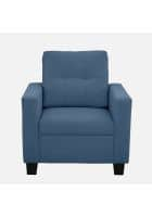 Duroflex Ease 1 Seater Pu Foam Fabric Sofa (Blue)