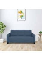 Duroflex Ease 3 Seater Pu Foam Fabric Sofa (Blue)