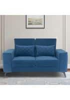 Duroflex Eden 2 Seater Premium Fabric Sofa with Cushion (Sapphire Blue)