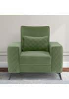 Duroflex Eden 1 Seater Premium Fabric Sofa with Cushion (Jade Green)