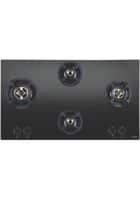 Elica 4 Burners Gas Stove Black Glass Black (CLASSIC FLEXI FB MFC 4B 91 MT)