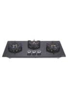 elica FLEXI DFS FB 3B 75 DX Glass Top 3 Burner Automatic Hob (Round Enamelled Grid, Black)