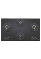 elica FLEXI DFS FB 4B 70 TX Glass Top 4 Burner Automatic Electric Hob (Round Enamelled Grid, Black)