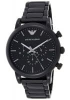 Emporio Armani Mens Classic Black Dial Stainless Steel Chronograph Watch - AR1895