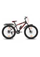 GANG COLLIDE Front Suspension Dual Disc Brake with IBC Single Speed 26T Mountain Cycle (Black, Red)
