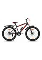 GANG COLLIDE Front Suspension Dual Disc Brake Single Speed 24T Mountain Cycle (Black, Red)