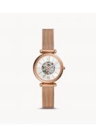 Fossil Me3188 Carlie Mini Me Automatic Watch For Women, Rose Gold