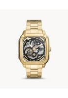 Fossil Me3204 Inscription Automatic Watch For Men, Golden