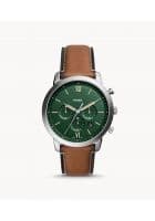 Fossil Neutra Analog Green Dial Mens Watch Brown (FS5963)