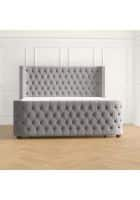 Furniture Adda Desirist King Size Upholstered Bed Without Storage In Grey Colour