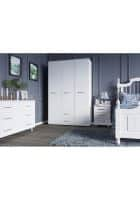 Furniture Adda Detect 3 Door Manufactured Wood Wardrobe in White (WRB.116)