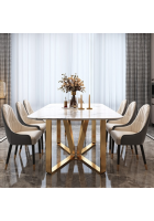 Furniture Adda Essence Dining Table Set (Gold)