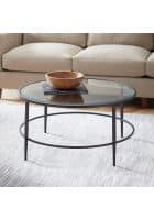 Furniture Adda Metal and Glass Approach Coffee Table (Black)