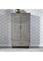 Furniture Adda Nation Manufactured Wood Wardrobe With Puzzle Design Dark Grey (WRB.117)