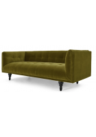 Furniture Adda Nor Olive Cotton Velvet Chesterfield 3 Seater Sofa